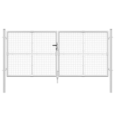 Mesh-Gartentor Silbern 300x175 cm Verzinkter Stahl