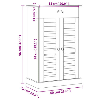 Schuhschrank VIGO 60x35x96 cm Massivholz Kiefer