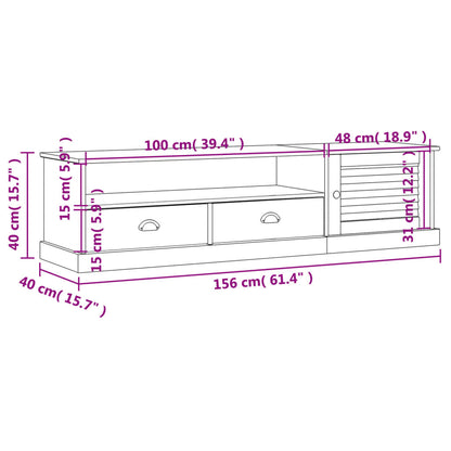 TV-Schrank VIGO 156x40x40 cm Massivholz Kiefer