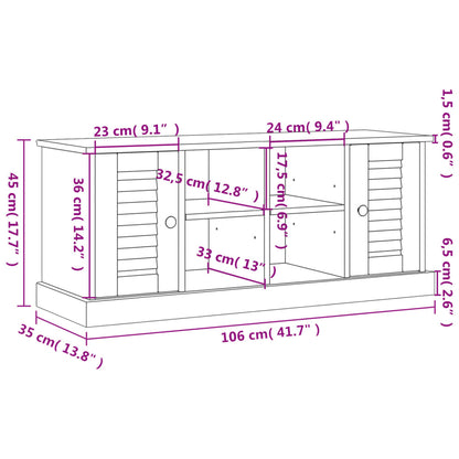 Schuhbank VIGO Weiß 106x35x45 cm Massivholz Kiefer