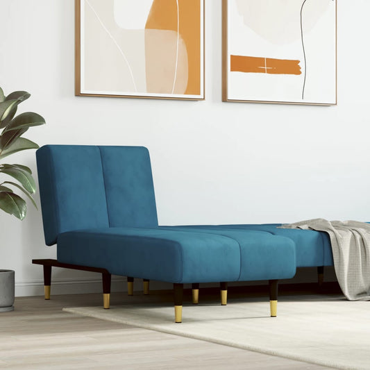 Chaiselongue Blau Samt