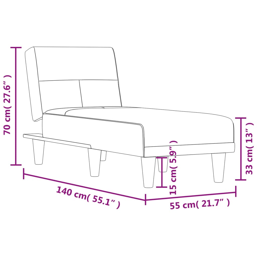 Chaiselongue Hellgrau Stoff