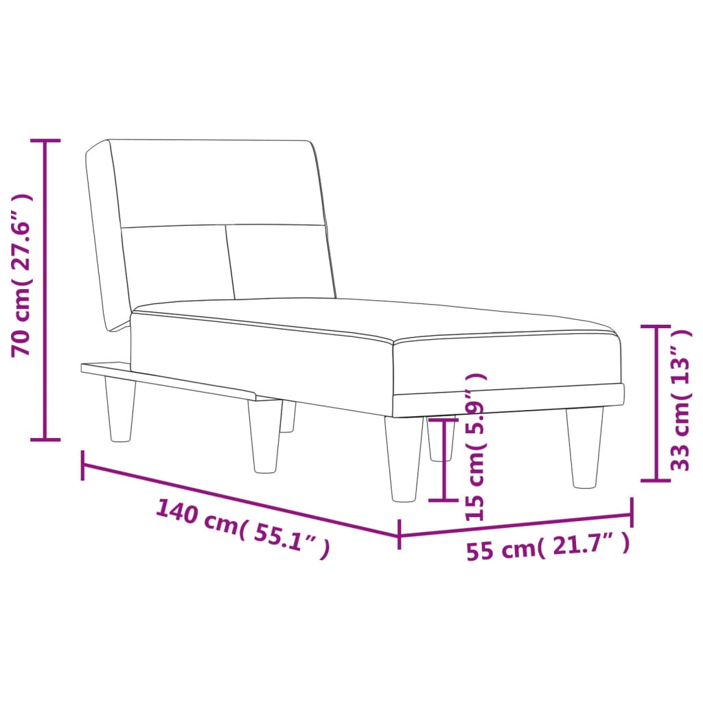 Chaiselongue Schwarz Stoff