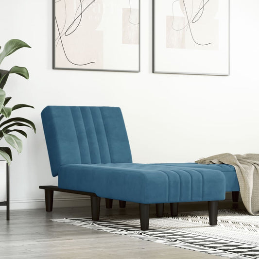 Chaiselongue Blau Samt