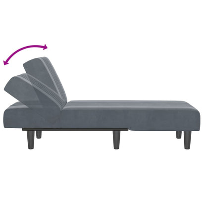 Chaiselongue Dunkelgrau Samt