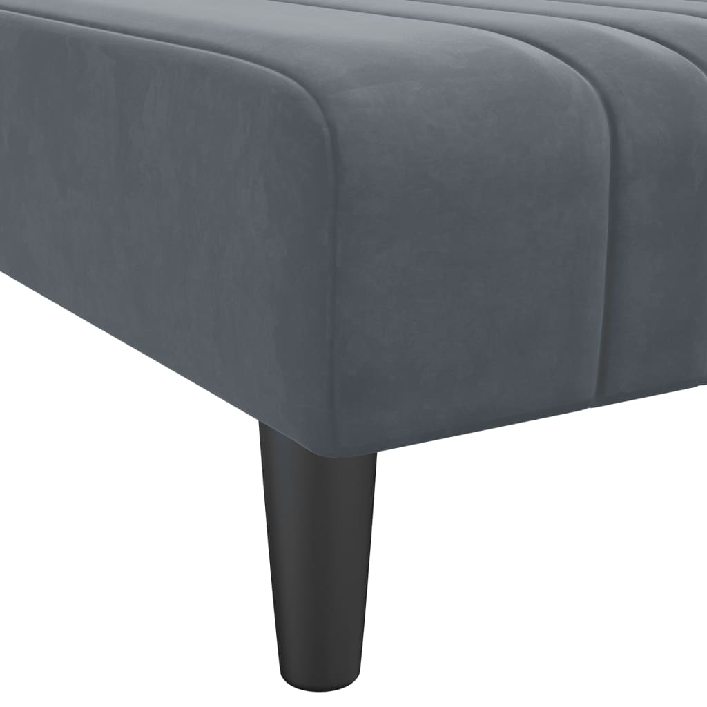 Chaiselongue Dunkelgrau Samt