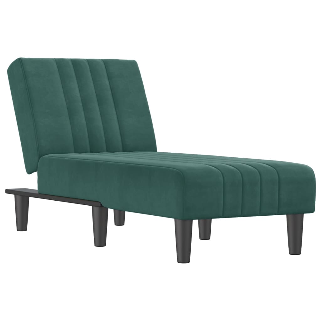 Chaiselongue Dunkelgrün Samt