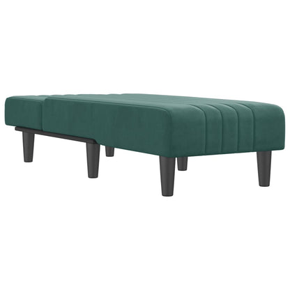 Chaiselongue Dunkelgrün Samt