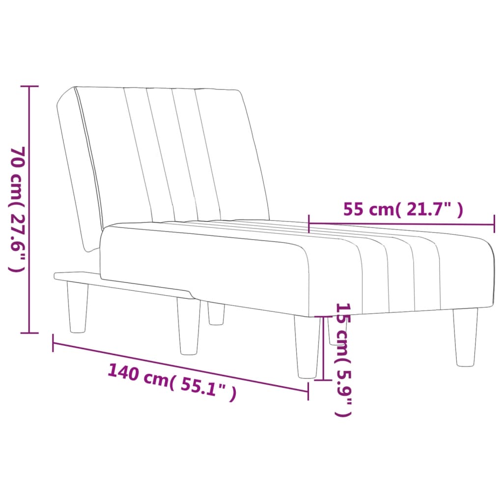 Chaiselongue Dunkelgrün Samt