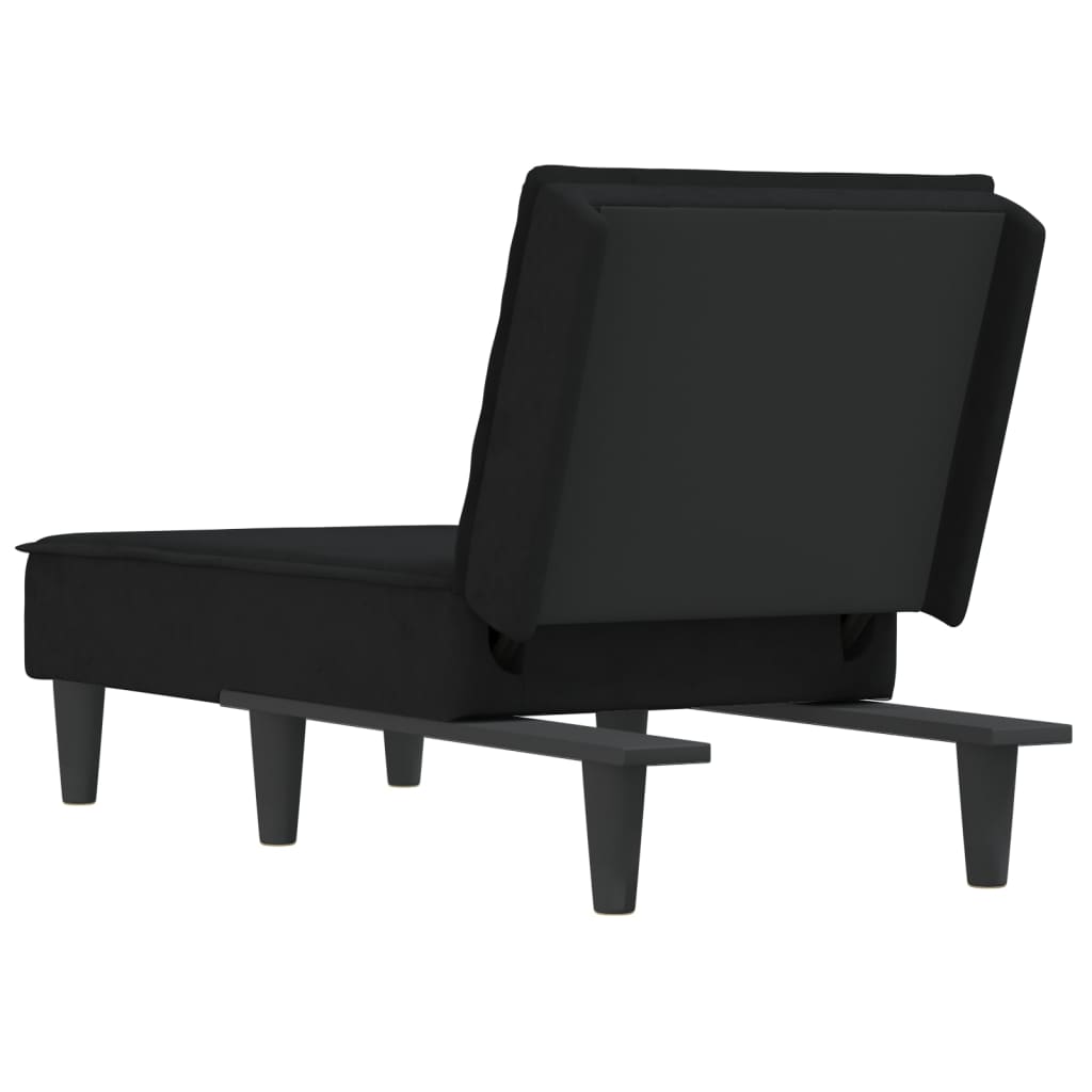 Chaiselongue Schwarz Samt