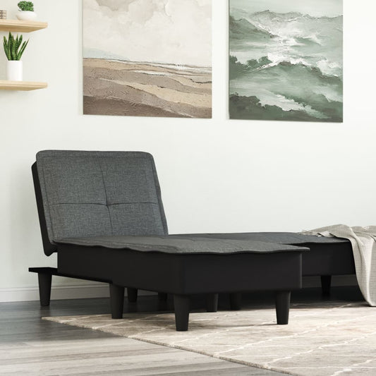 Chaiselongue Dunkelgrau Stoff