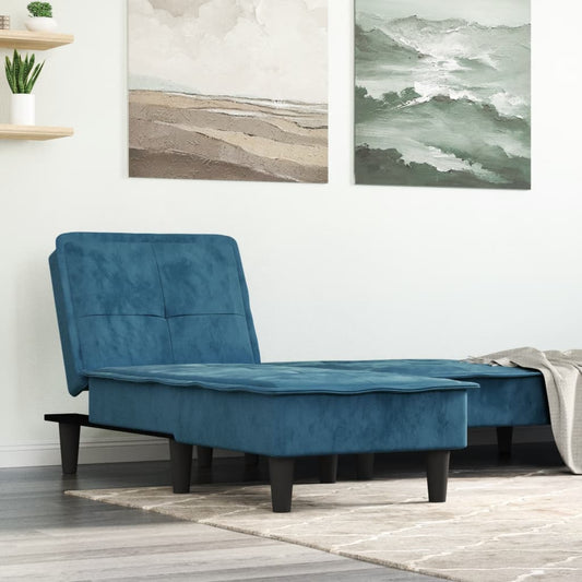 Chaiselongue Blau Samt