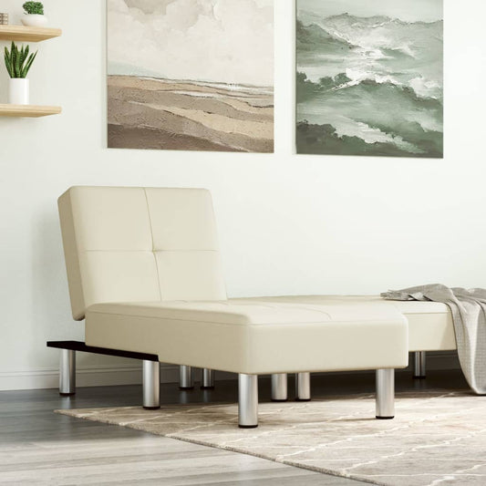 Chaiselongue Creme Kunstleder