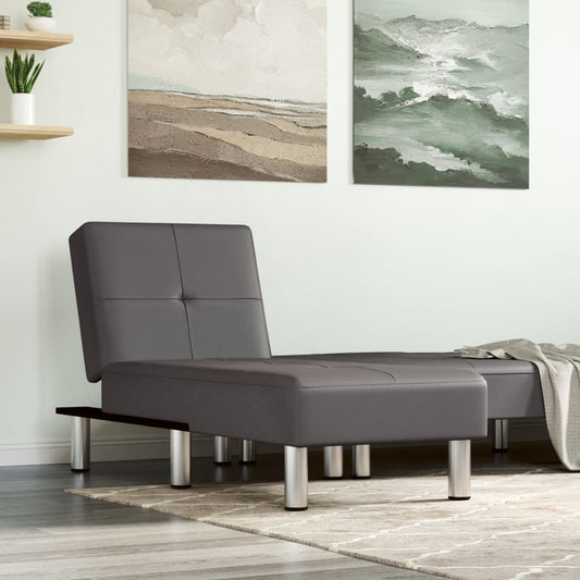 Chaiselongue Grau Kunstleder