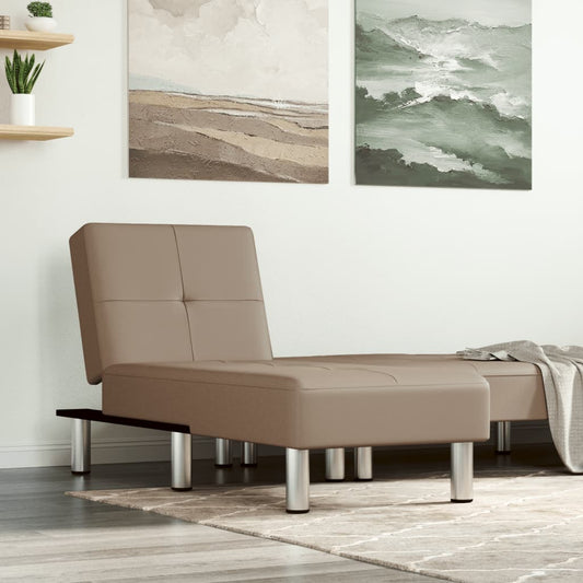 Chaiselongue Capuccino-Braun Kunstleder