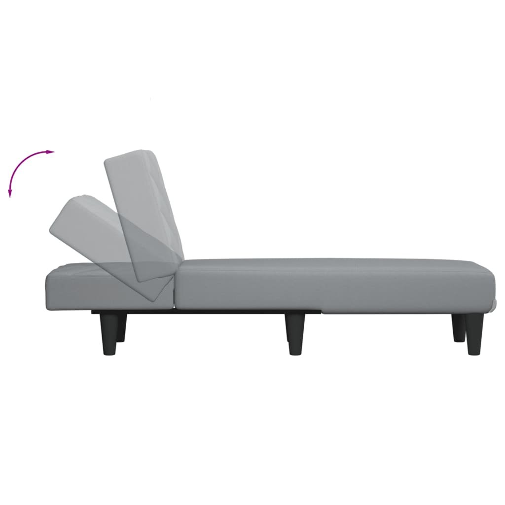 Chaiselongue Hellgrau Stoff