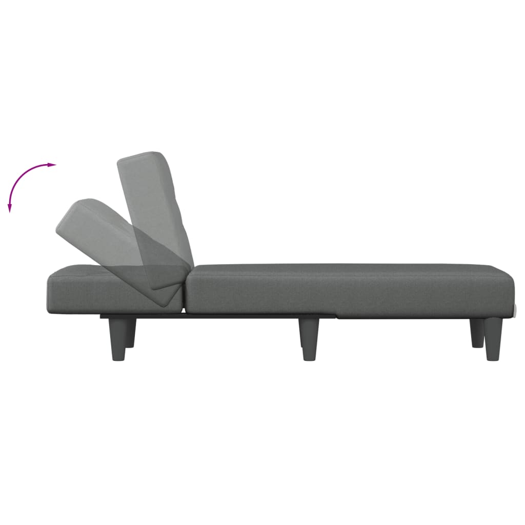 Chaiselongue Dunkelgrau Stoff