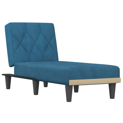 Chaiselongue Blau Samt