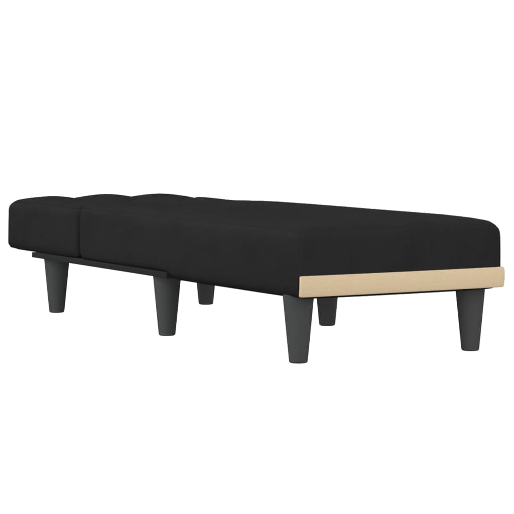 Chaiselongue Schwarz Samt