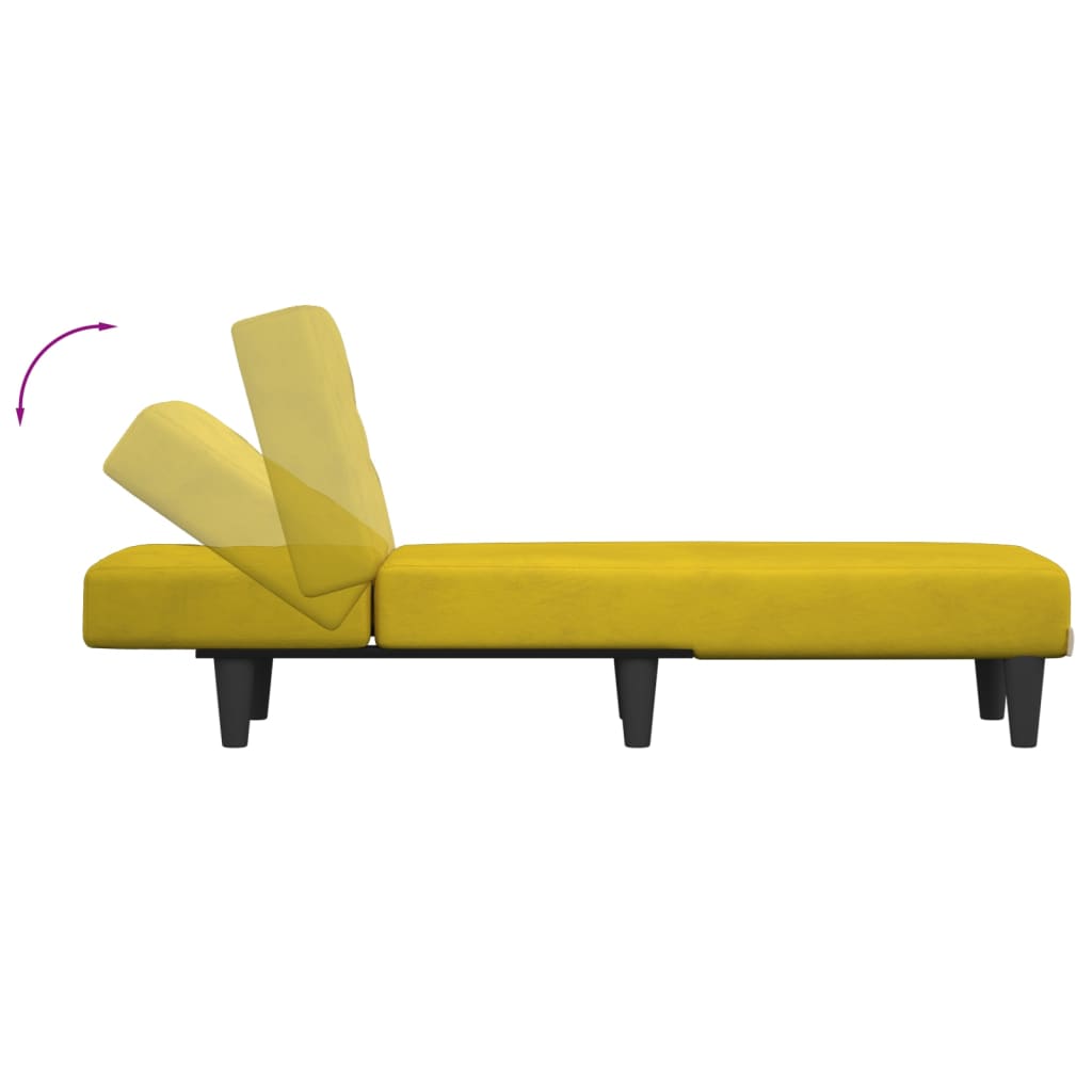 Chaiselongue Gelb Samt