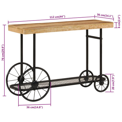 Konsolentisch 112x36x76 cm Massivholz Mango und Eisen