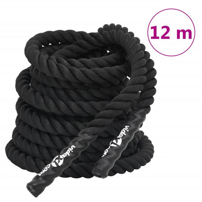 Corda da combattimento nera, 12 m, 9 kg, poliestere
