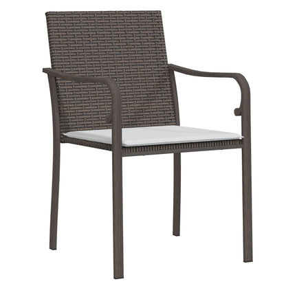 Gartenstühle mit Kissen 4 Stk. Braun 56x59x84 cm Poly Rattan