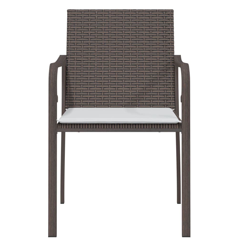 Gartenstühle mit Kissen 6 Stk. Braun 56x59x84 cm Poly Rattan