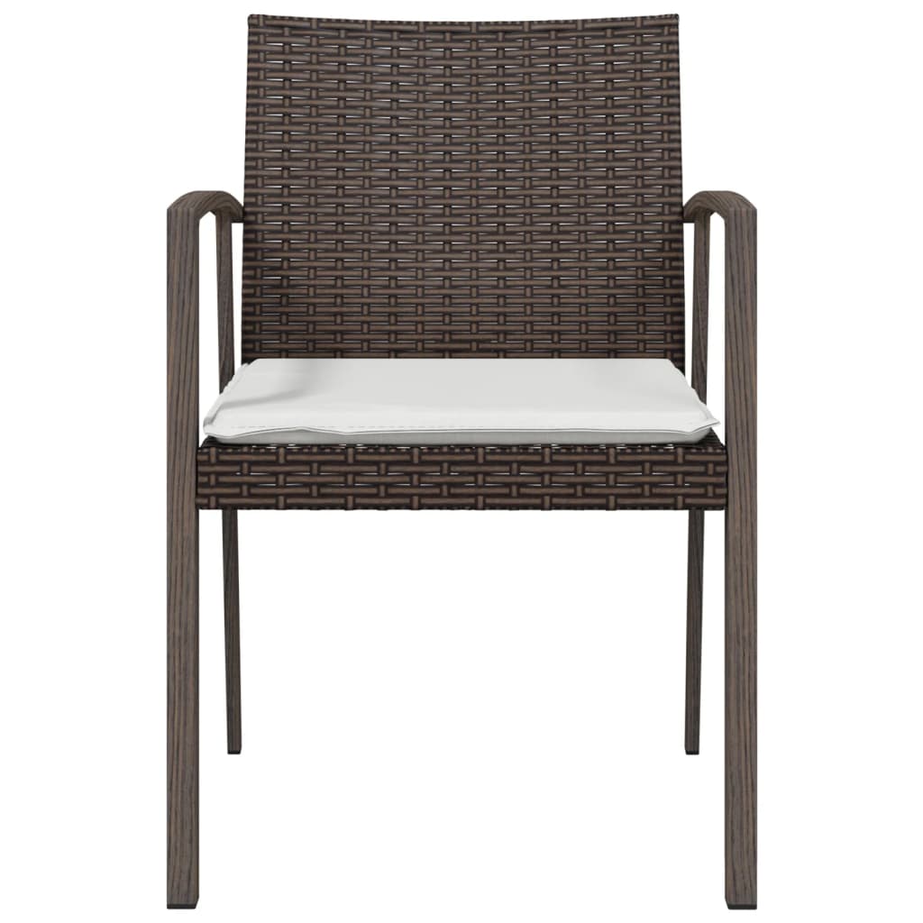 Gartenstühle mit Kissen 6 Stk. Braun 56,5x57x83 cm Poly Rattan