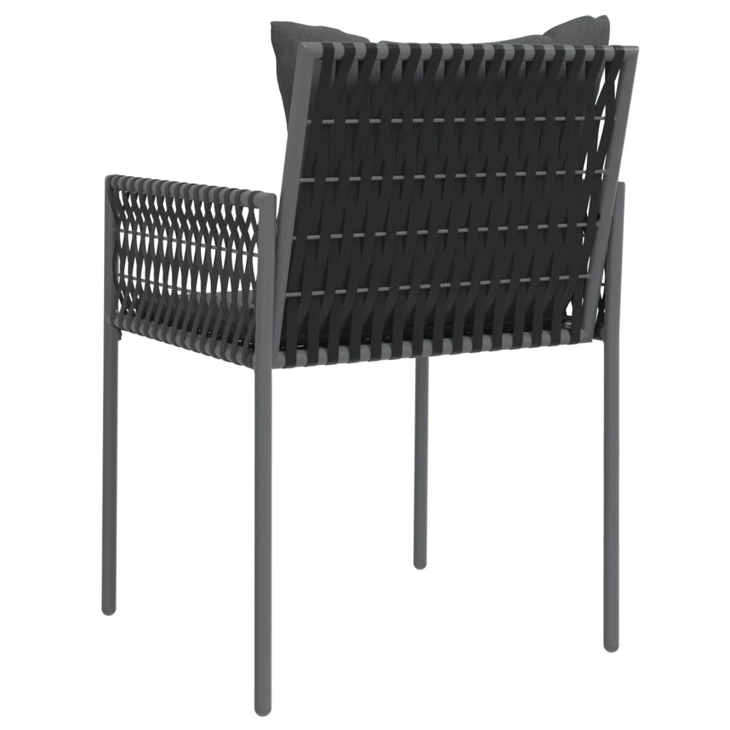 Gartenstühle mit Kissen 4 Stk. Schwarz 54x61x83 cm Poly Rattan