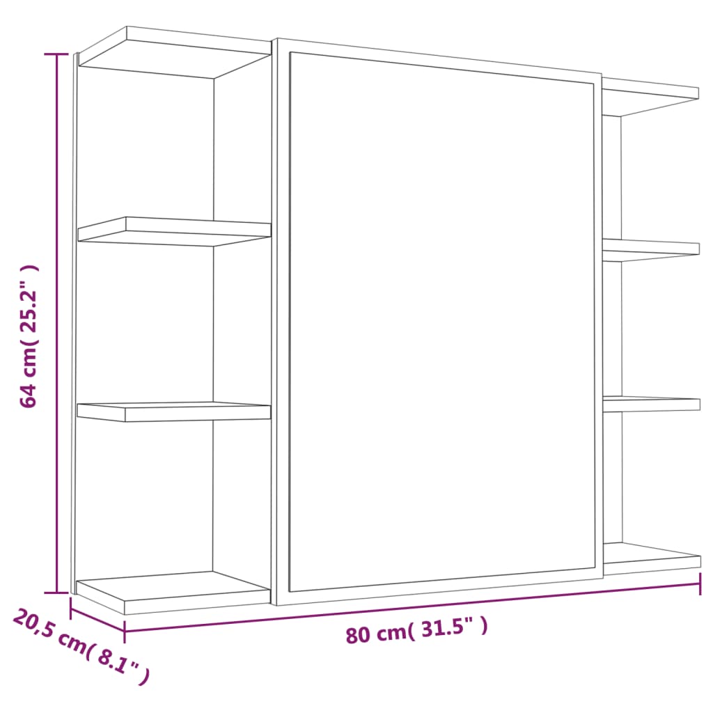 3-tlg. Badmöbel-Set Räuchereiche Holzwerkstoff