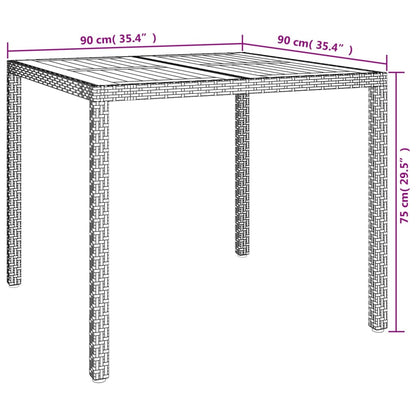 3-tlg. Garten-Essgruppe mit Kissen Grau Poly Rattan