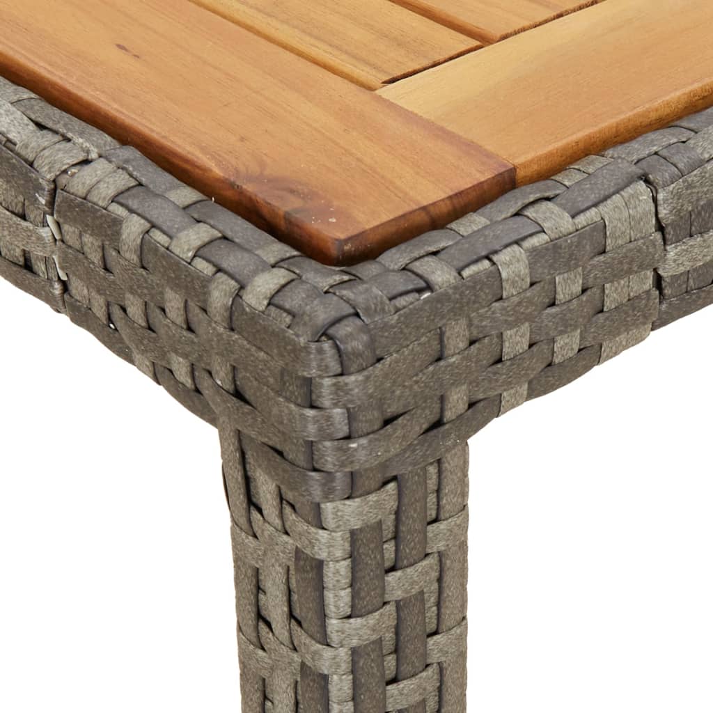 5-tlg. Garten-Essgruppe mit Kissen Grau Poly Rattan