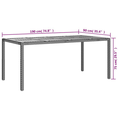 7-tlg. Garten-Essgruppe mit Kissen Grau Poly Rattan