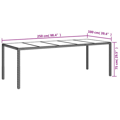 9-tlg. Garten-Essgruppe mit Kissen Grau Poly Rattan