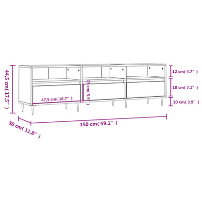 TV-Schrank Sonoma-Eiche 150x30x44,5 cm Holzwerkstoff