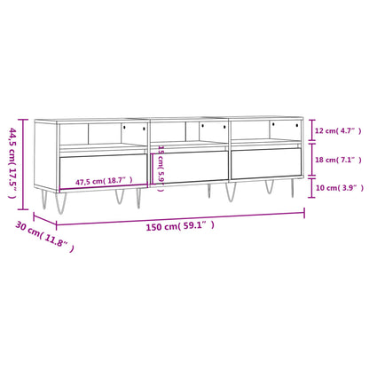 TV-Schrank Schwarz 150x30x44,5 cm Holzwerkstoff