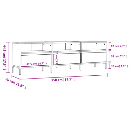 TV-Schrank Weiß 150x30x44,5 cm Holzwerkstoff