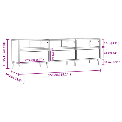 TV-Schrank Sonoma-Eiche 150x30x44,5 cm Holzwerkstoff