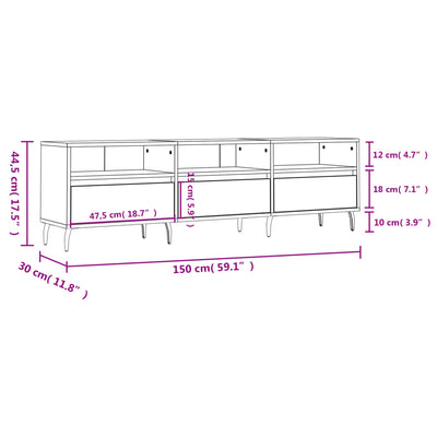 TV-Schrank Sonoma-Eiche 150x30x44,5 cm Holzwerkstoff