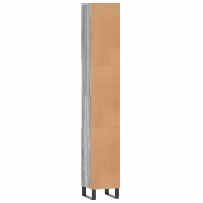 Badschrank Grau Sonoma 30x30x190 cm Holzwerkstoff