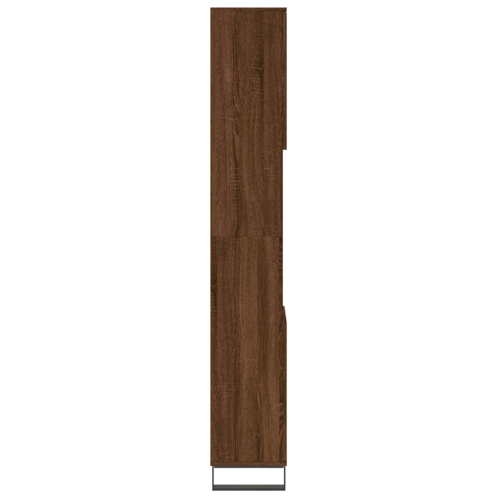 Badschrank Braun Eichen-Optik 30x30x190 cm Holzwerkstoff