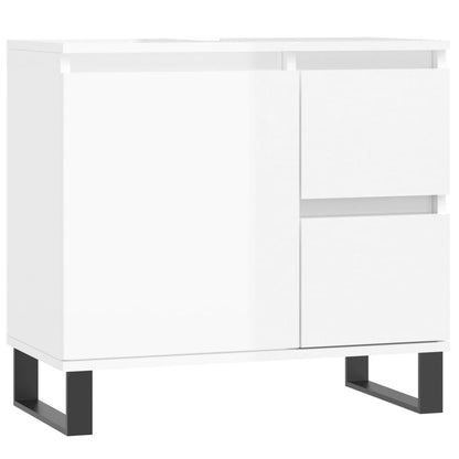 Badschrank Hochglanz-Weiß 65x33x60 cm Holzwerkstoff