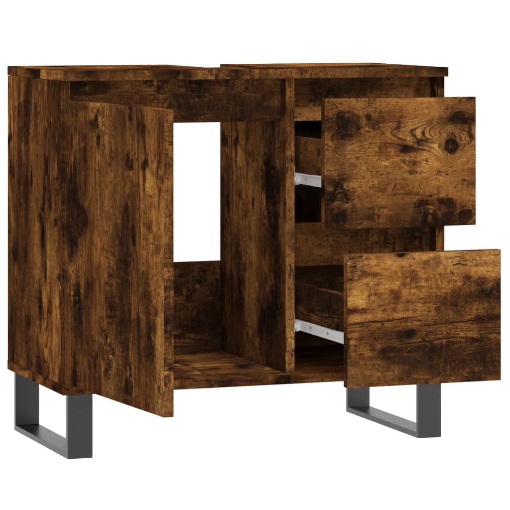 Badschrank Räuchereiche 65x33x60 cm Holzwerkstoff