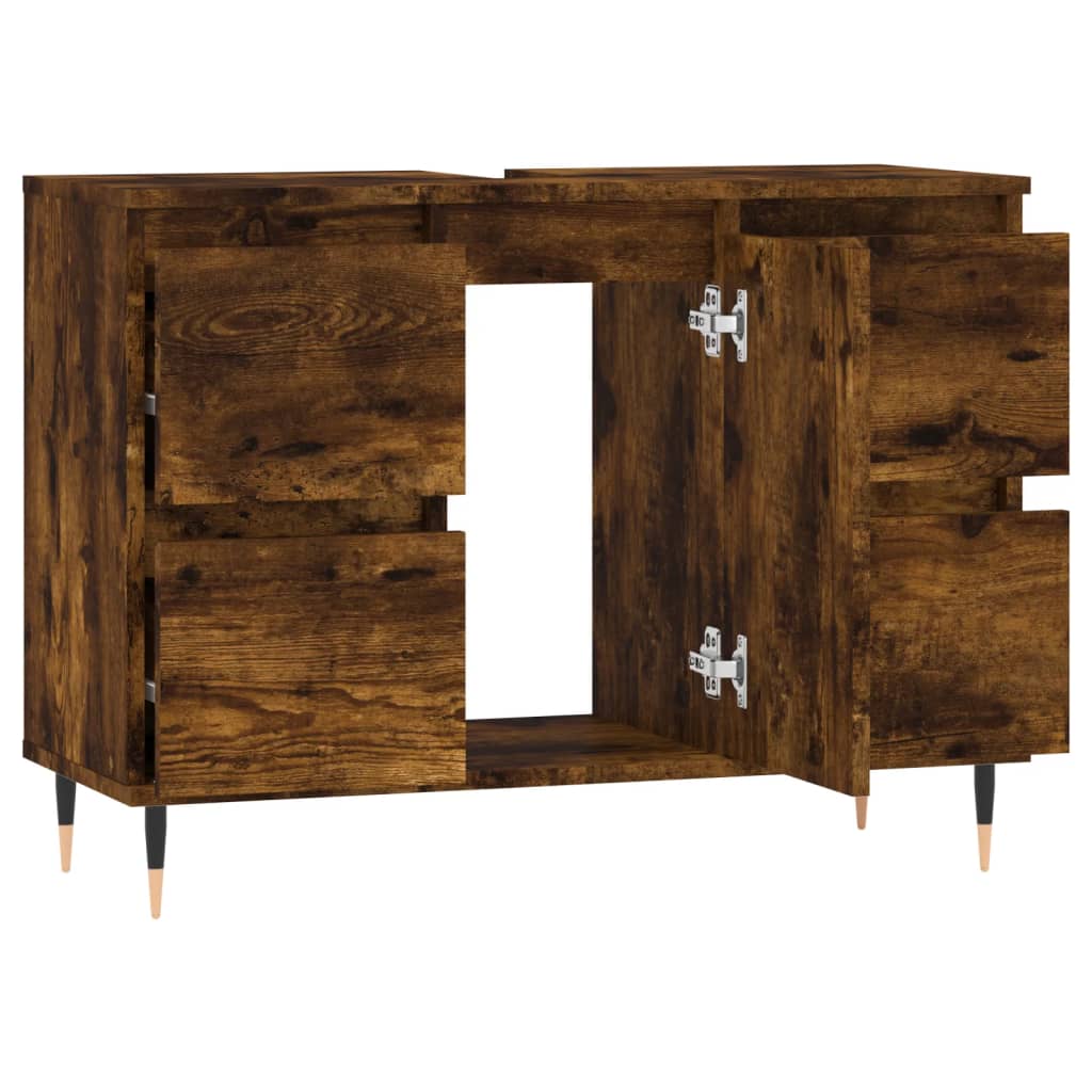 Badschrank Räuchereiche 80x33x60 cm Holzwerkstoff