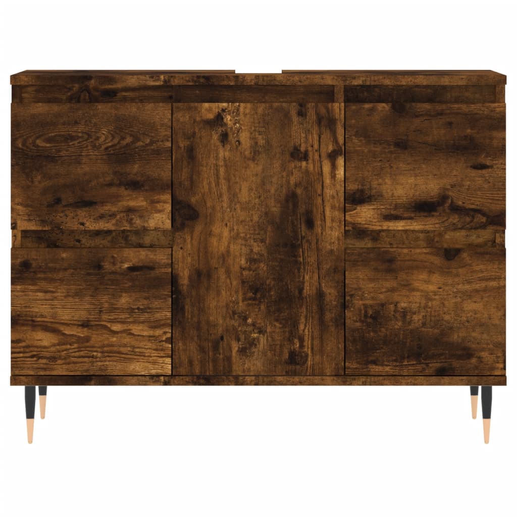 Badschrank Räuchereiche 80x33x60 cm Holzwerkstoff