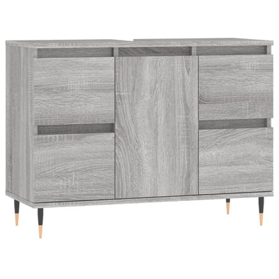 Badschrank Grau Sonoma 80x33x60 cm Holzwerkstoff