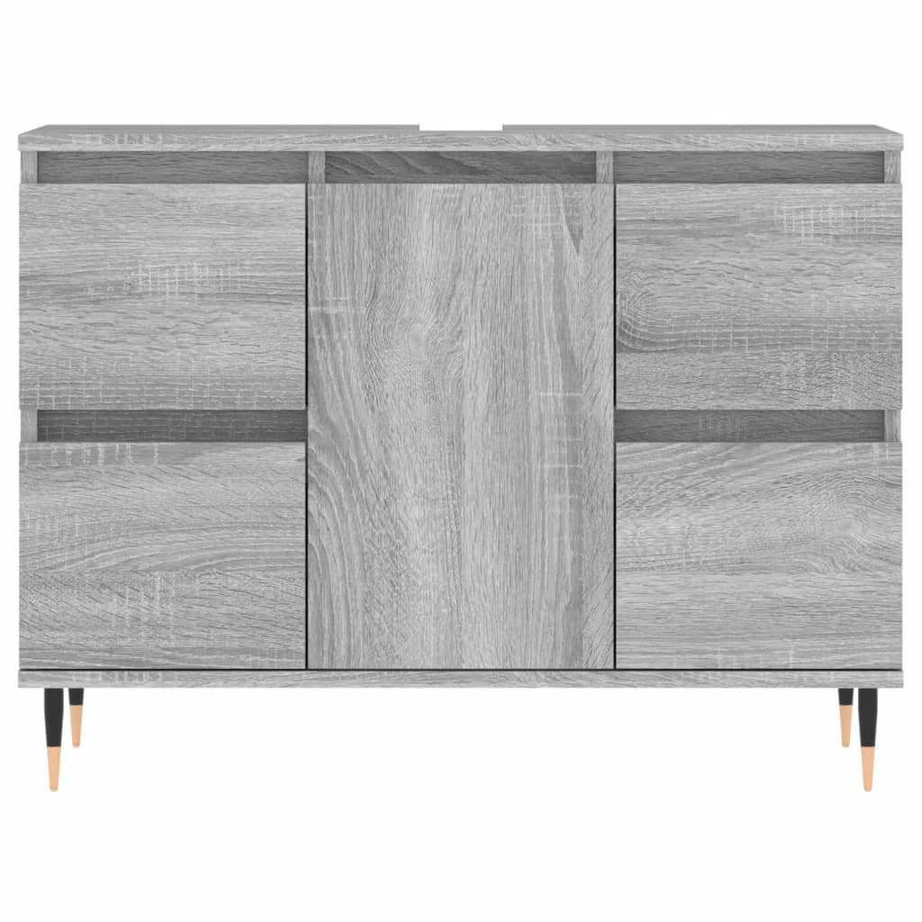 Badschrank Grau Sonoma 80x33x60 cm Holzwerkstoff