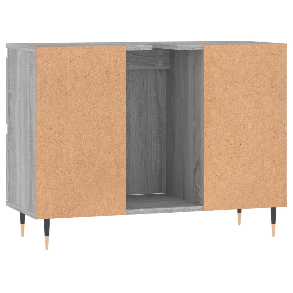 Badschrank Grau Sonoma 80x33x60 cm Holzwerkstoff