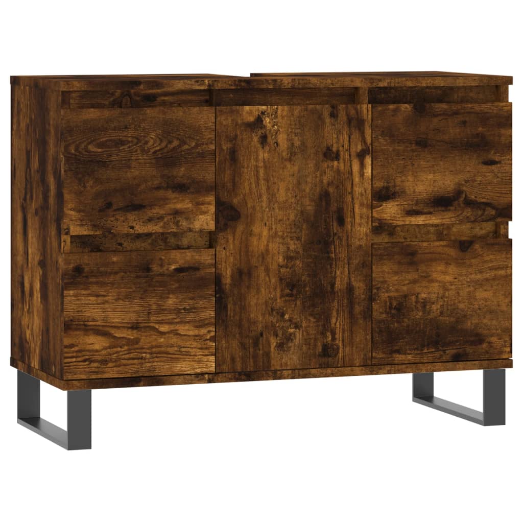 Badschrank Räuchereiche 80x33x60 cm Holzwerkstoff